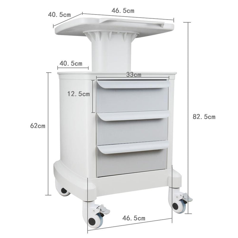 Salon Mobile Cart - 3 Drawers, Mute Wheels and Space-saving Design for Beauty SPA